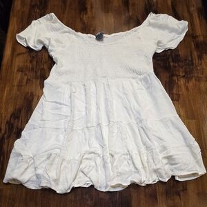 Women's White Off-Shoulder Mini Dress From Arula Size L